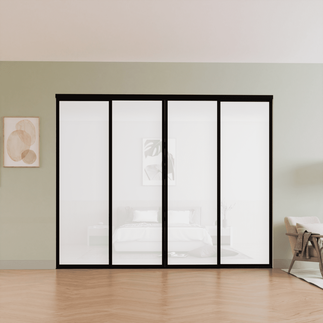 120x96 - 4 Panels - Closed - Black (frosted)