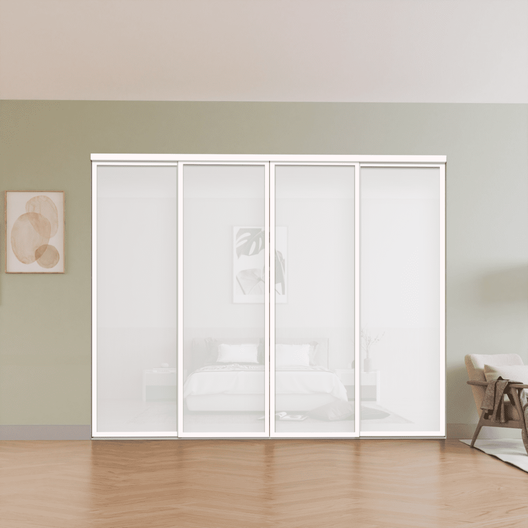 120x96 - 4 Panels - Closed - White (frosted)