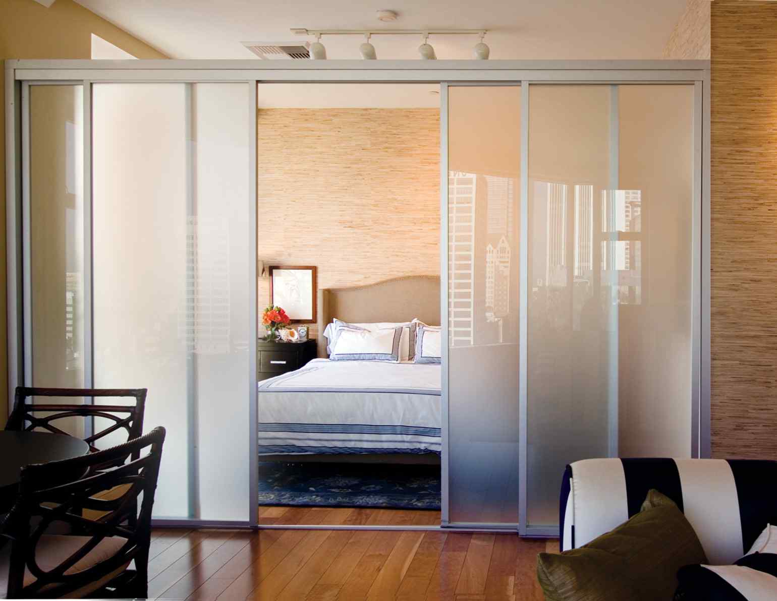 Glass Door Partition For Living Room