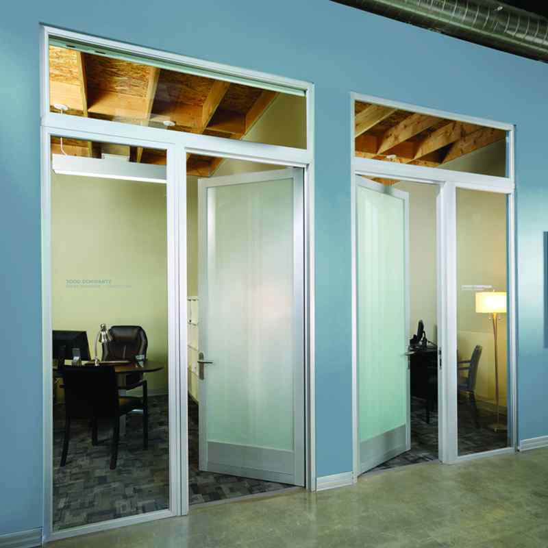 Swinging Modern Contemporary Glass Double Interior Doors
