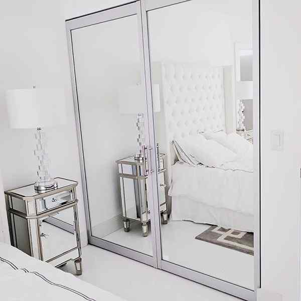 Closet Doors Mirrors Designer Handles Silver Frames 1 
